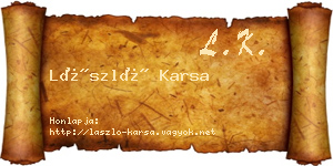 László Karsa névjegykártya